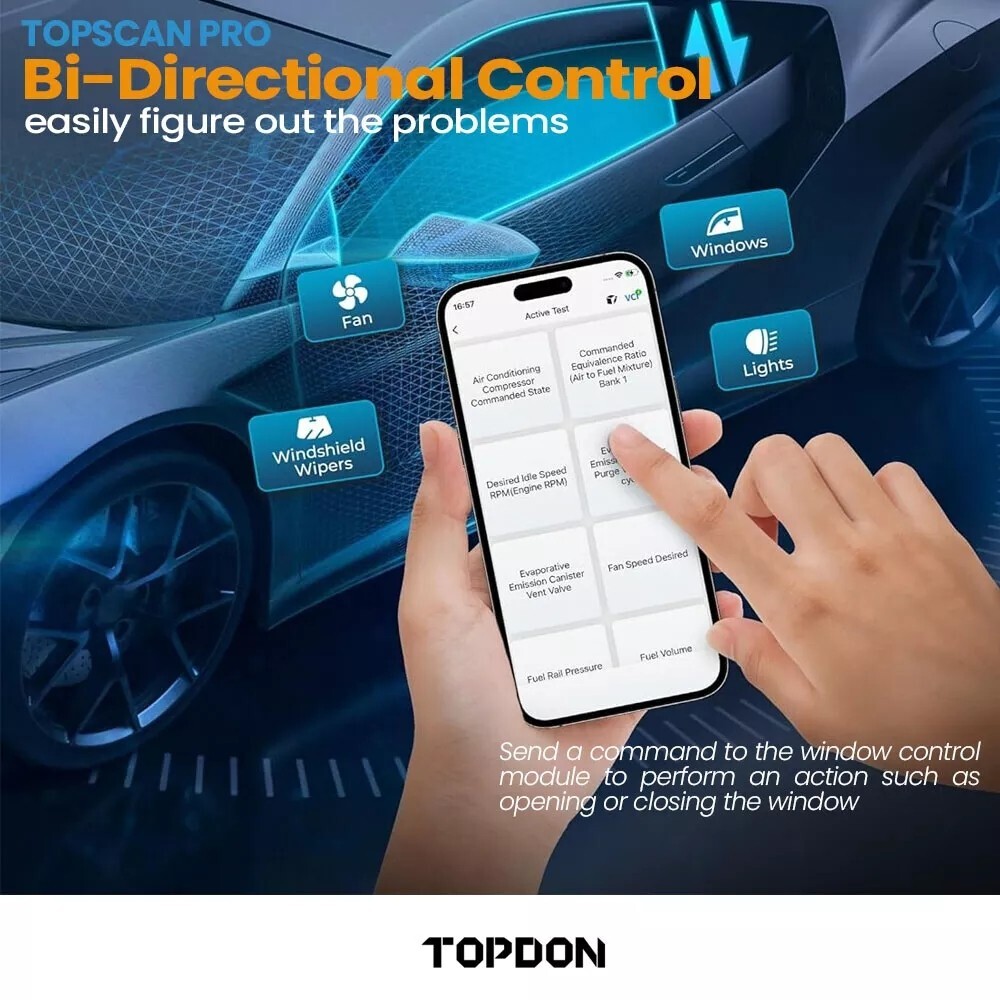 2025 TOPDON Topscan PRO OBD2 Scanner Code Reader Key Coding Diagnostic Wireless