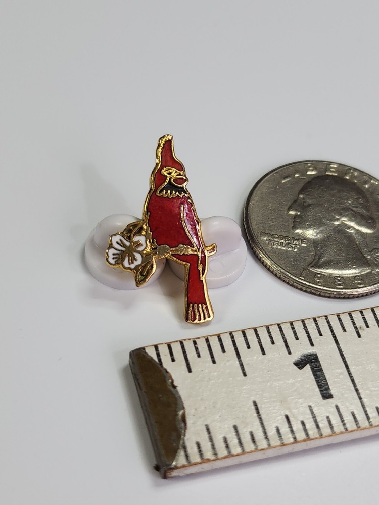 Cardinal Red Bird Lapel Pin Small Size