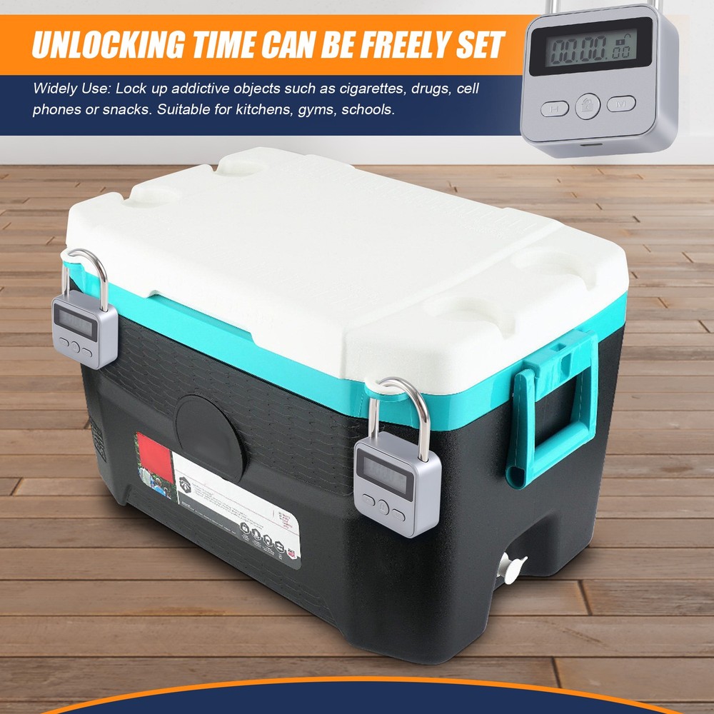 Metal Timer Lock LCD Display Multi-Function Electronic Time 99 Hours Max3874