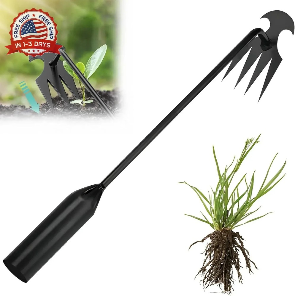 Weed Puller Tool Garden Weed Pulling Tool,Portable Garden Weeding Tool,4 Teeth M