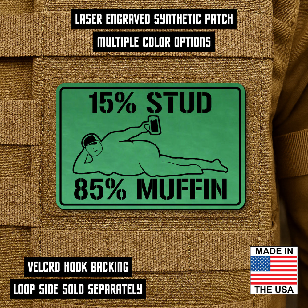 Stud Muffin Dad Bod Funny Morale Patch - 2"x3" Hook & Loop Plate Carrier Patch