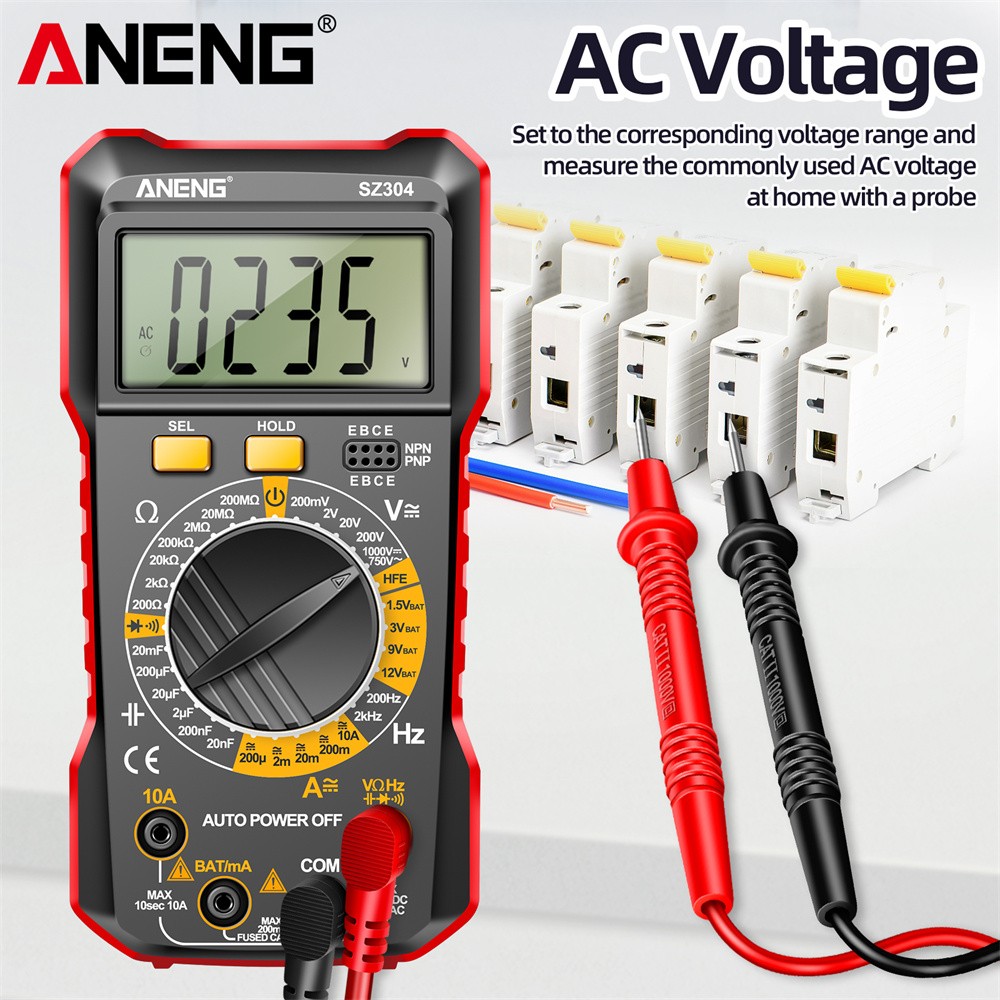 Portable Digital Multimeter AC DC Voltmeter Ammeter Ohmmeter Volt Tester Meter