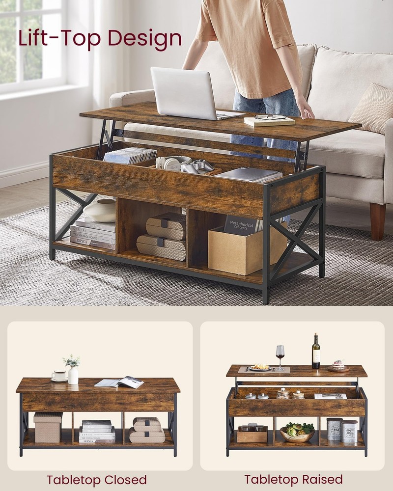 Hide Clutter and Lift Your Work - 47.2 Coffee Table with Storage