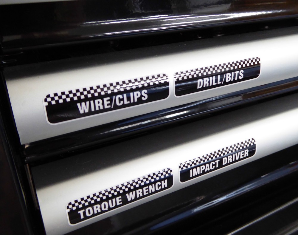 TOOLBOX TOOL CHEST Drawer LABEL stickers decals Identify your workshop tools