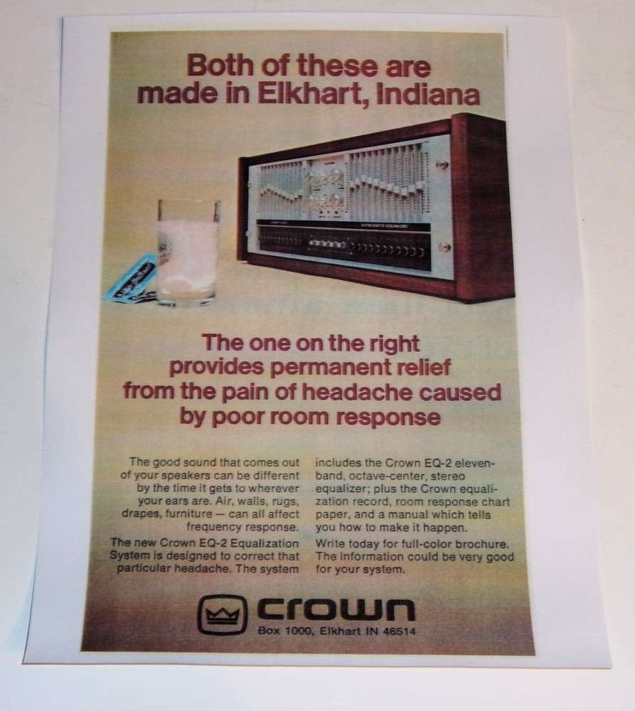 Crown EQ-2 Equalizer, Article 1 page, Color, 1978