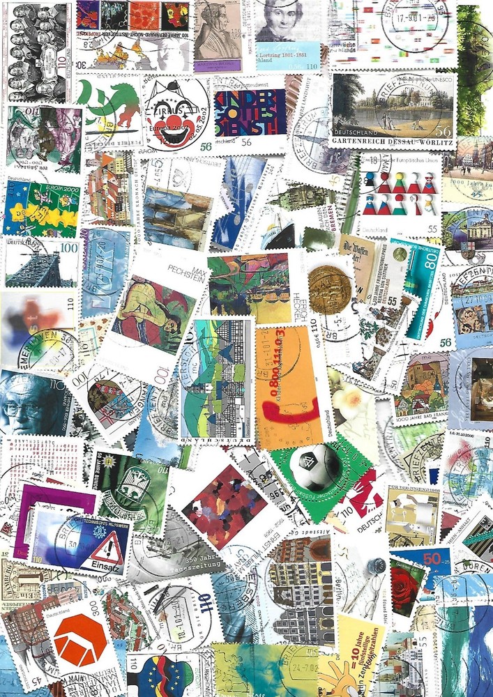 GERMANY  BUND 100 USED DIFFERENT STAMPS