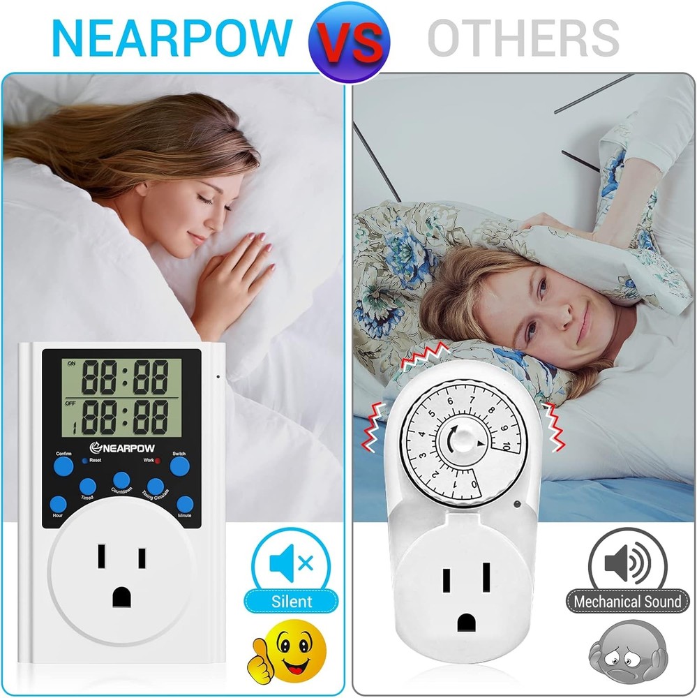 Timer Outlet, Nearpow Multifunctional Infinite Cycle Programmable Blue