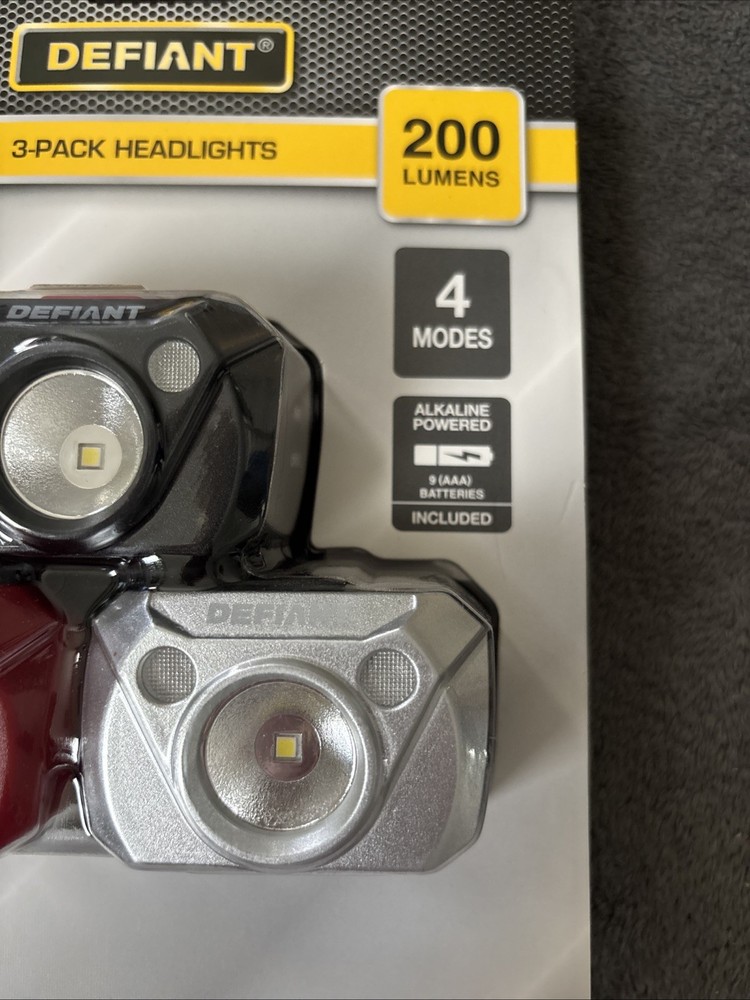 Defiant 200 Lumens Headlight (3-Pack)