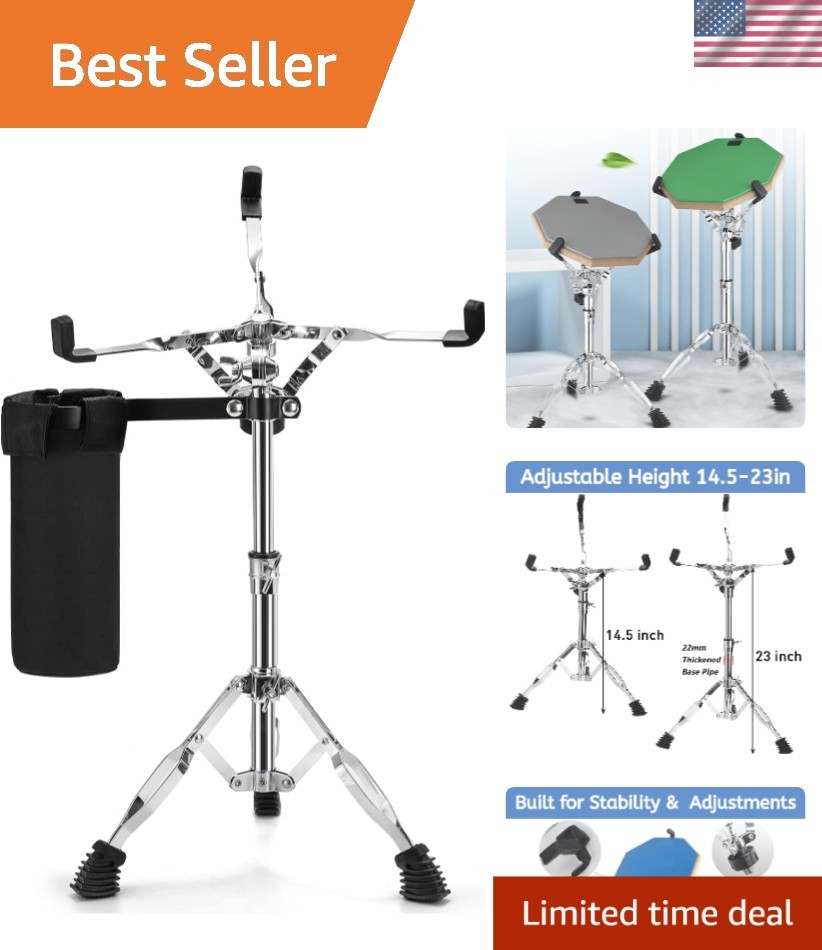 Portable Snare Drum Stand with Foldable Design - Stability & Convenience
