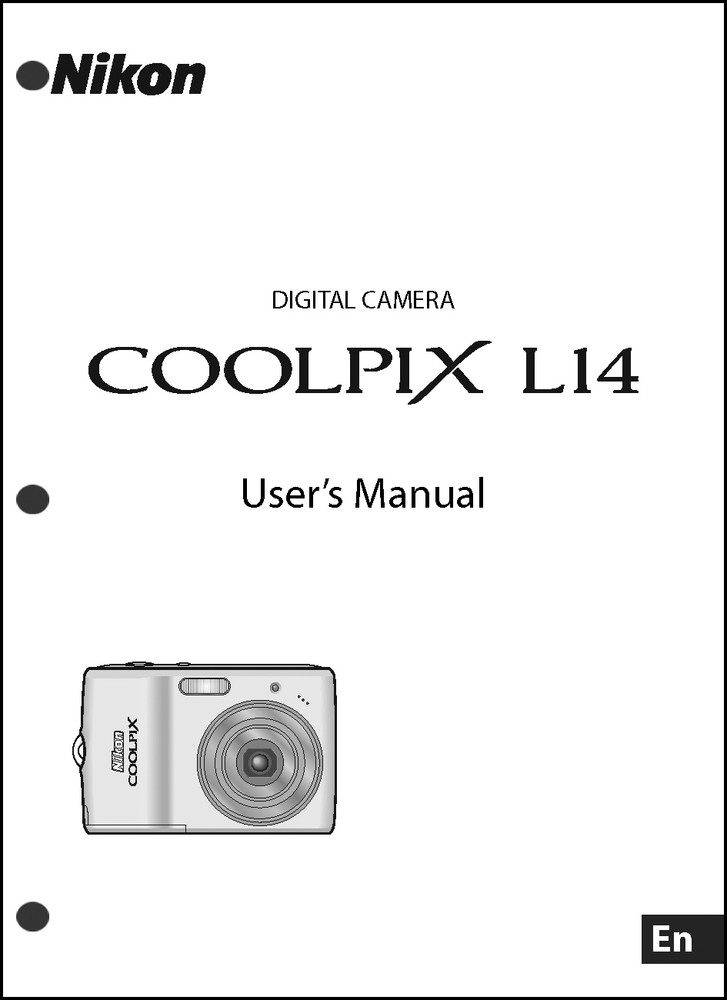 Nikon CoolPix L14 Digital Camera User Guide Instruction  Manual