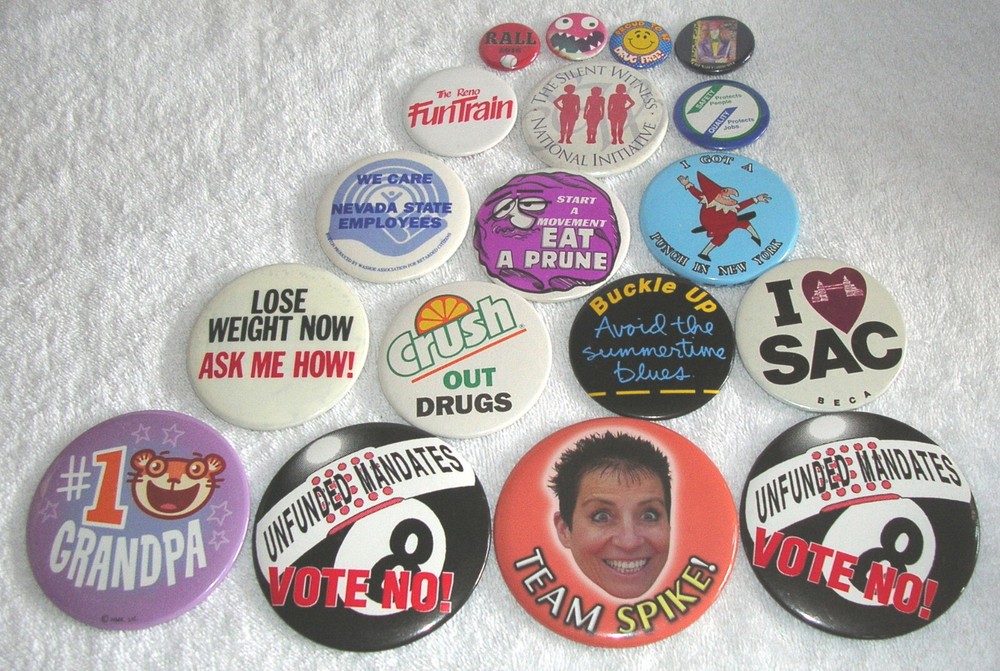 18 Pin Back Buttons, 17 different