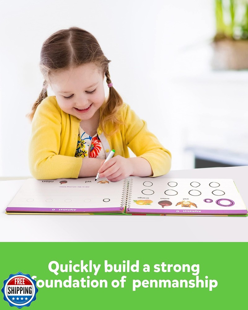 Coogam Learn to Write Workbook, Numbers Letters Practicing Book, ABC Alphabet