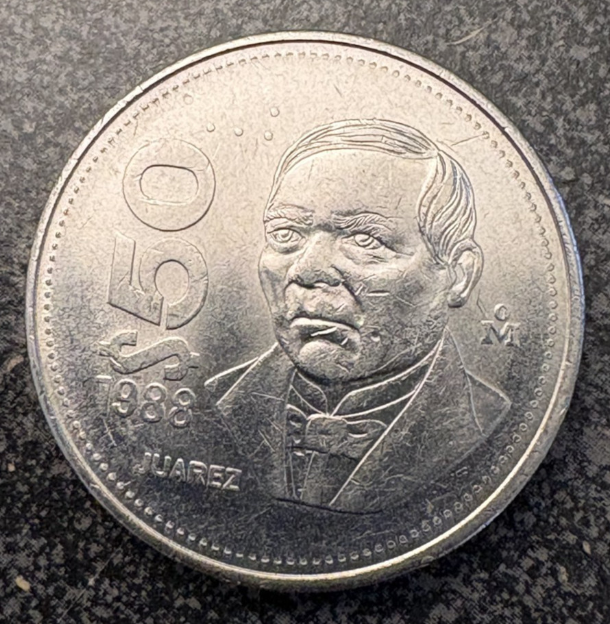 Mexico 50 Pesos Juarez 1988