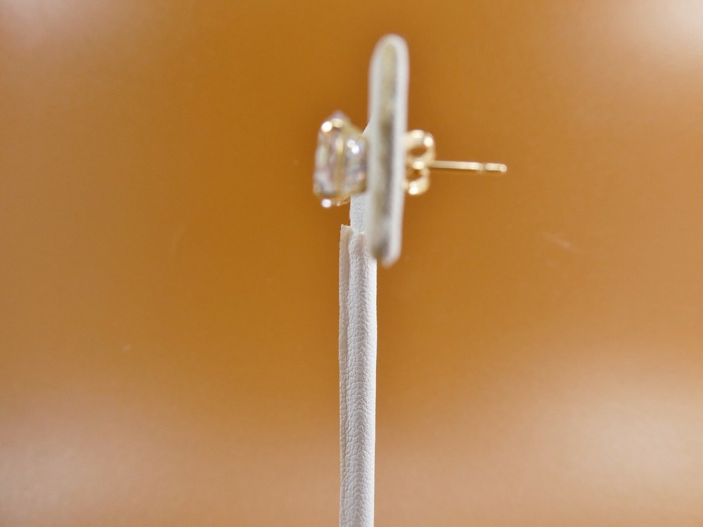10K REAL SOLID YELLOW GOLD STUD PUSH POST PRONG SETTING BASKET EARRING