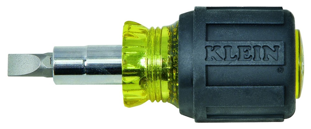 Klein Tools 32561 Multi-Bit Screwdriver / Nut Driver, 6-in-1, Stubby Ph, Sl Bits