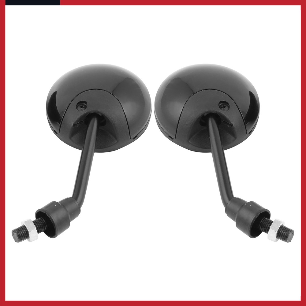 1Pair Front 10mm 0.39" Thread Dia Motorcycle Rear View Mirror Round Universal