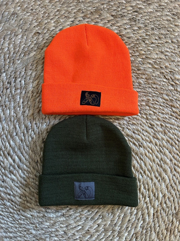 First Lite Conifer And Hunter Orange Hunting Beanies