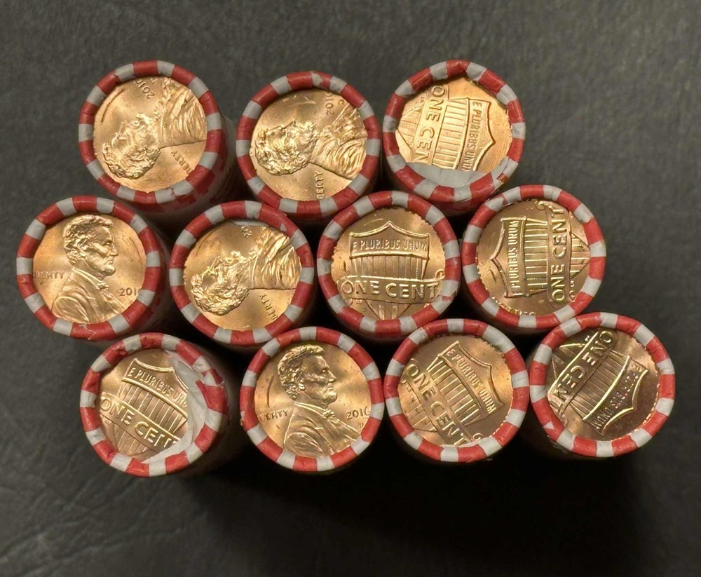2016 D Lincoln Cent (4) Roll Lot OBW Uncirculated