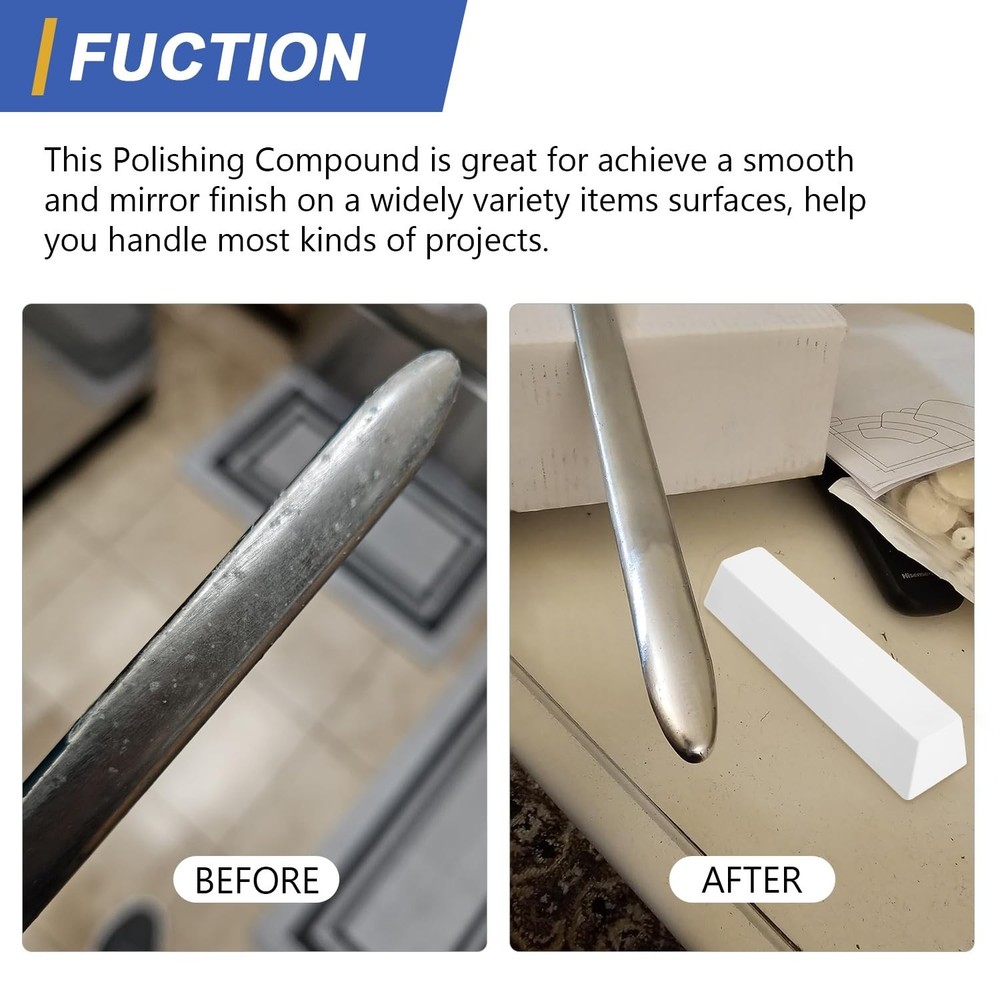 White Medium Buffing and Polishing Compound - Mirror Finish Solution - 1 lb.