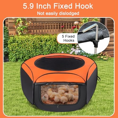 Chicken Brooder Box with Cover,Upgrade Double Door Brooder Box for Chick