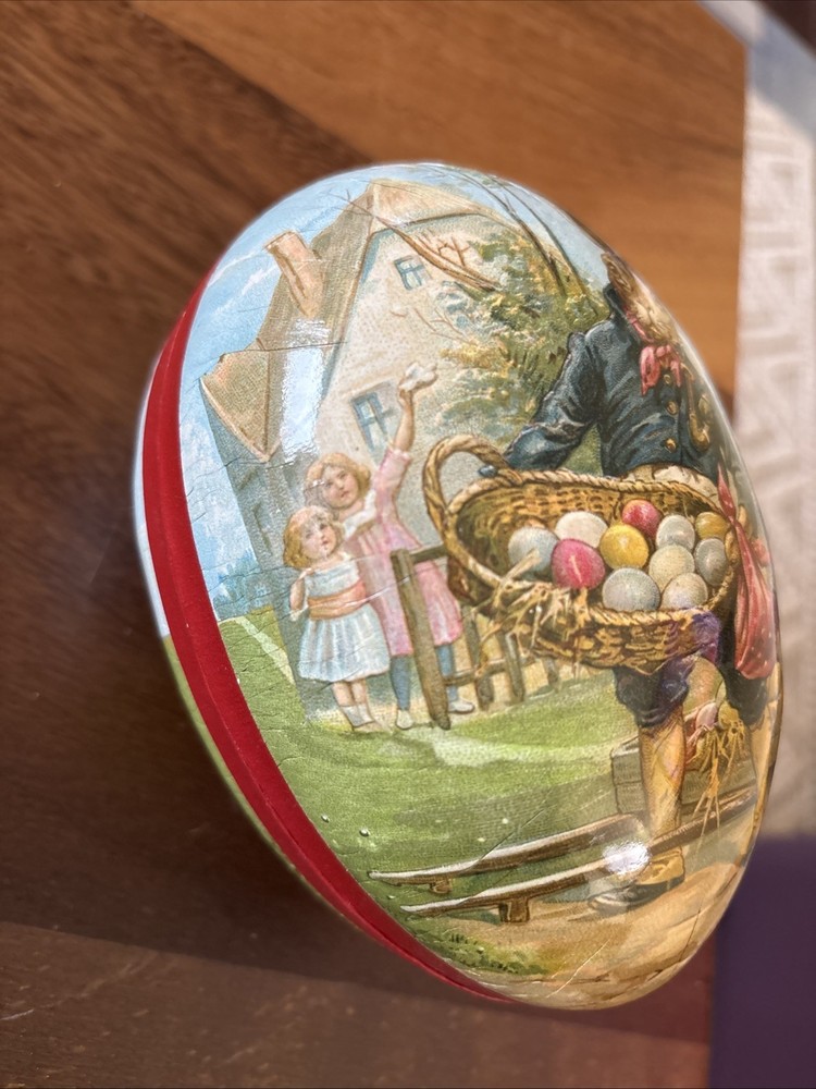 Nestler Germany Easter Egg Bunny With Easter Basket Eggs 7” Large