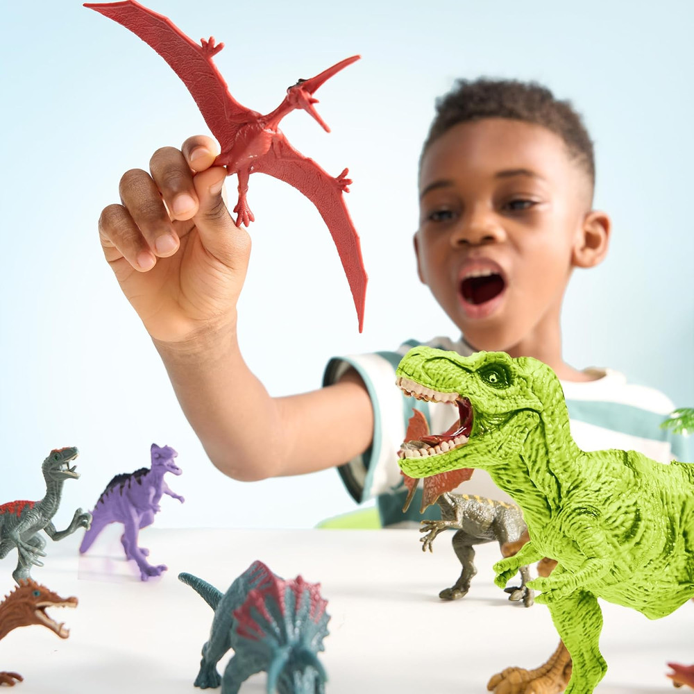 Dinosaur Toys with Activity Play Mat & Storage Cage, 19 PCS