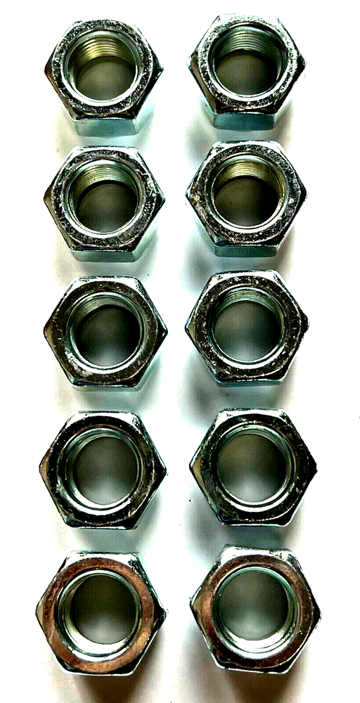1/2-20 ZINC NYLON INSERT STOP LOCK NUT - 10 PIECES