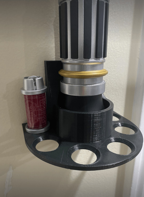 Lightsaber Wall Mount Holder  Savi's Workshop Holds 6 Kyber Crystal Containers