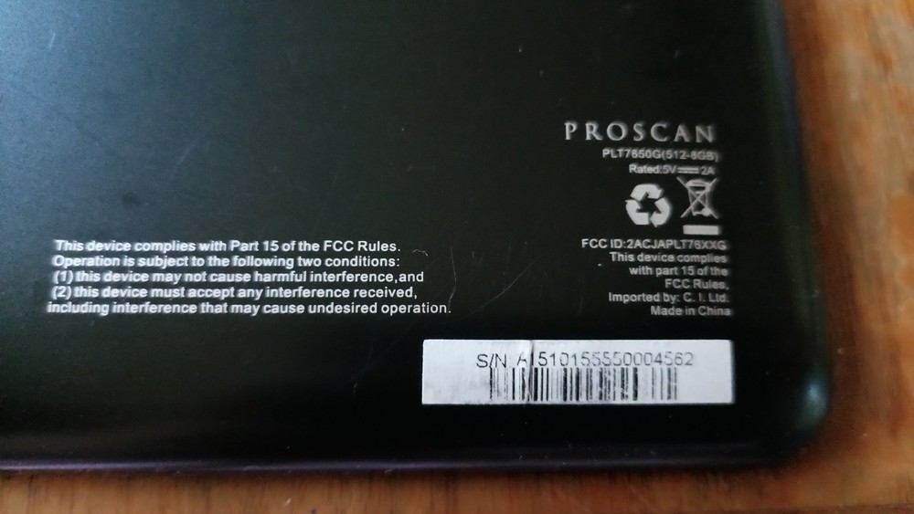 PROSCAN 7.5 in android tablet. Used, in great condition.