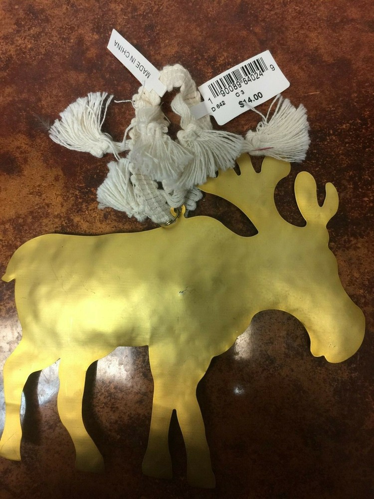 IRON GOLD DEER XMAS Ornament BASIC NEW