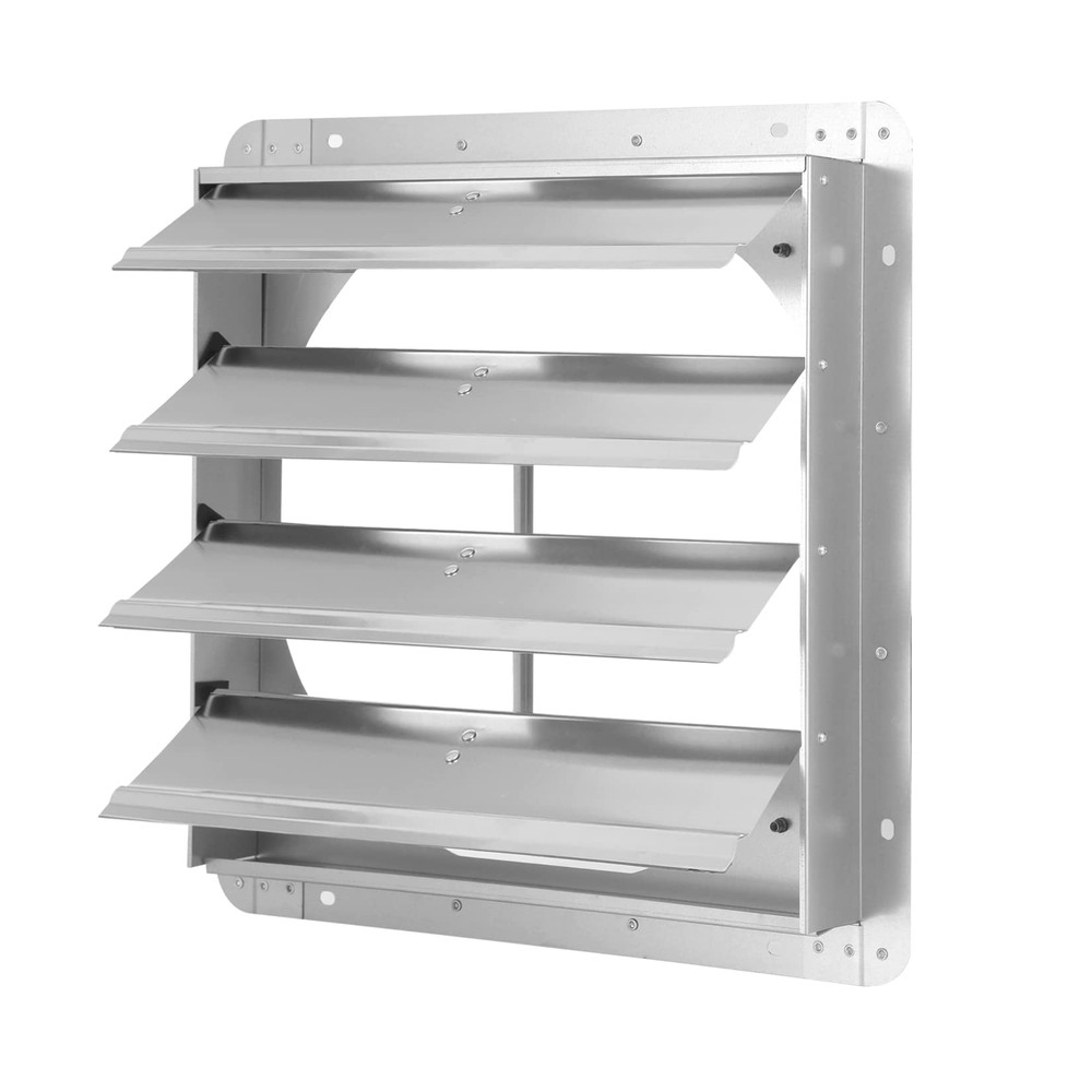 iPower 16-Inch Square Automatic Gravity Shutter Louver Vent Silver