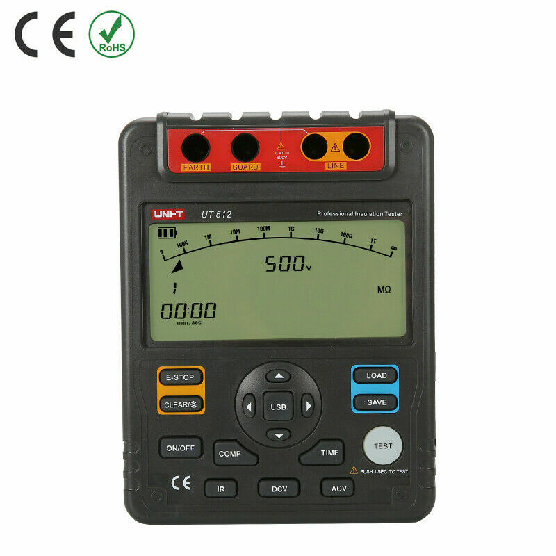 UNI-T UT512 Insulation Resistance Testers Voltmeter Auto Range 2500V 100GΩ
