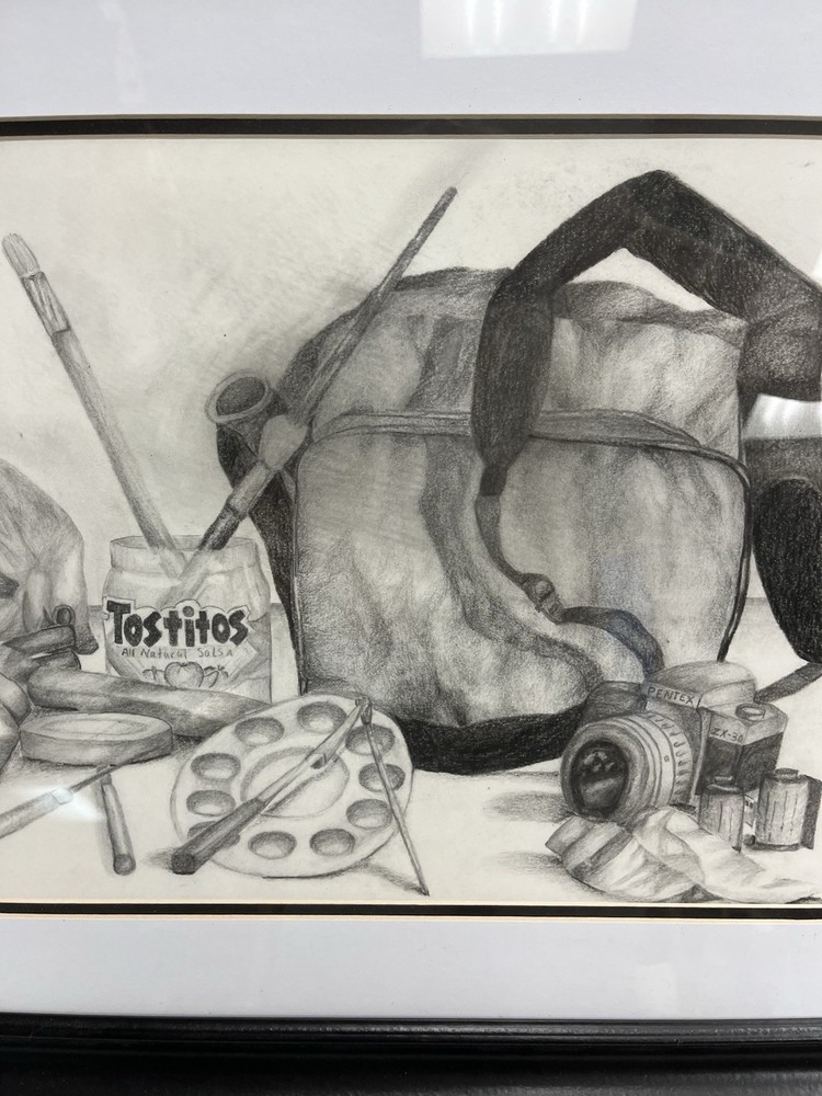 Framed Kyle Lamar 2003 Student Pencil Drawing