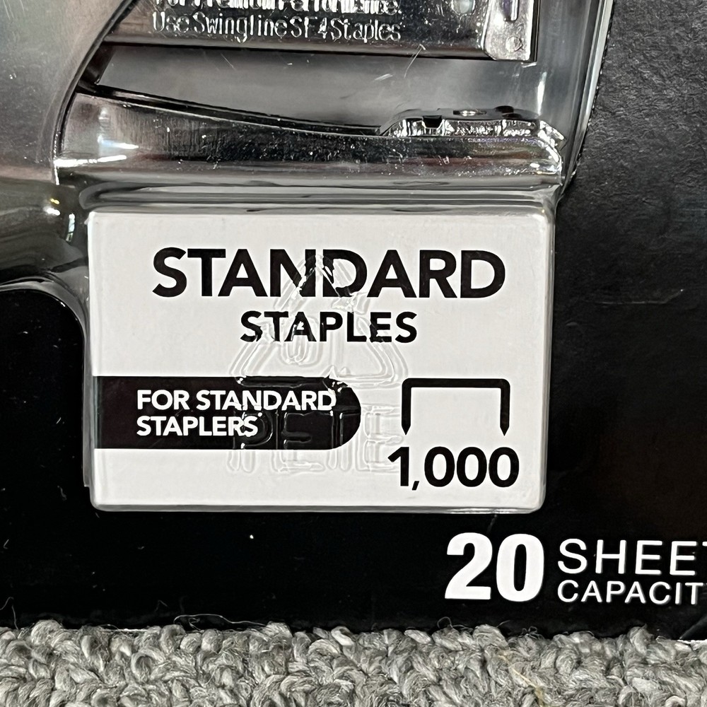 Swingline Compact Grip Stapler 20 Sheet Capacity-Opens for Tacking Black New