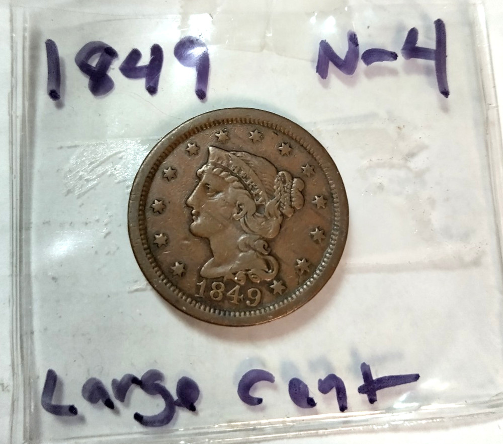 1849 very nice Large one Cent liberty coin