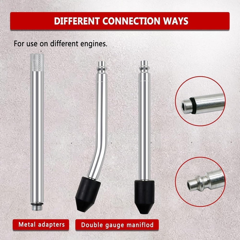 Cylinder Leak Down Tester Petrol Engine Compression Leakage Detector Tool Kit