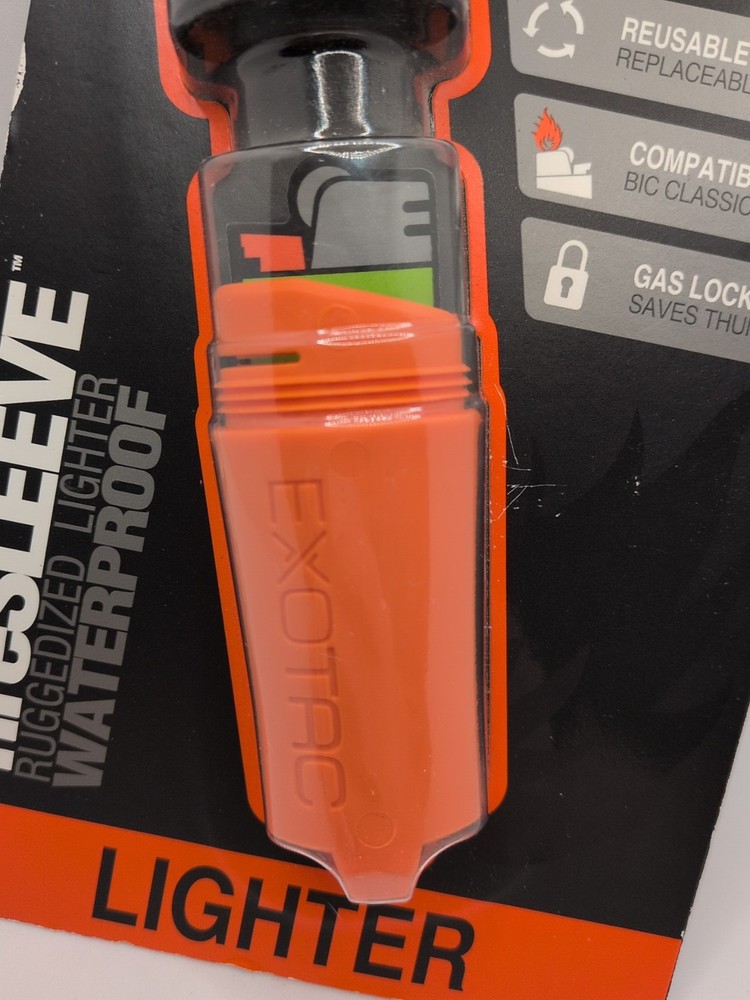 Exotac fireSLEEVE Ruggedized Waterproof Lighter Case - ORANGE