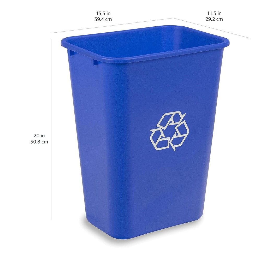 Rectangular Commercial Office Wastebasket, Easy to Clean, Lightweight