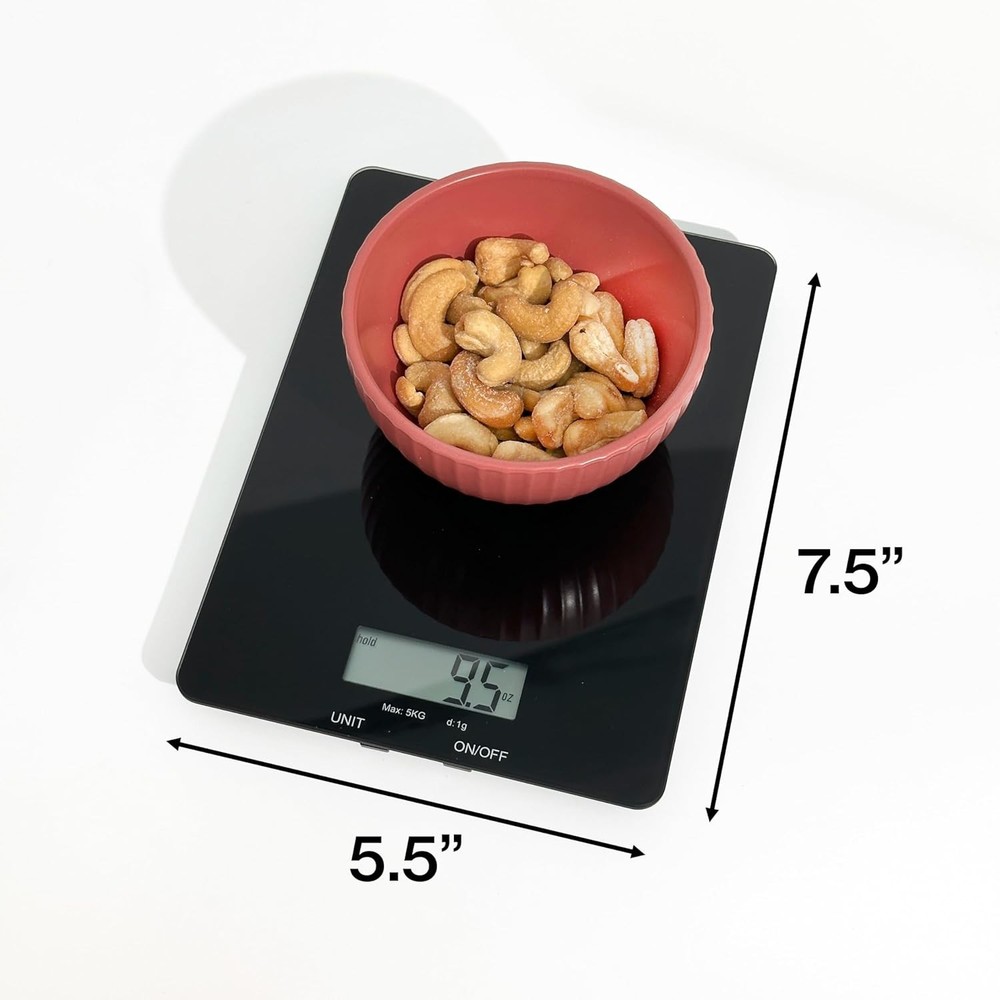 Precise Black Kitchen Scale - Digital - 11lb Capacity - Easy Multi-Unit Switch