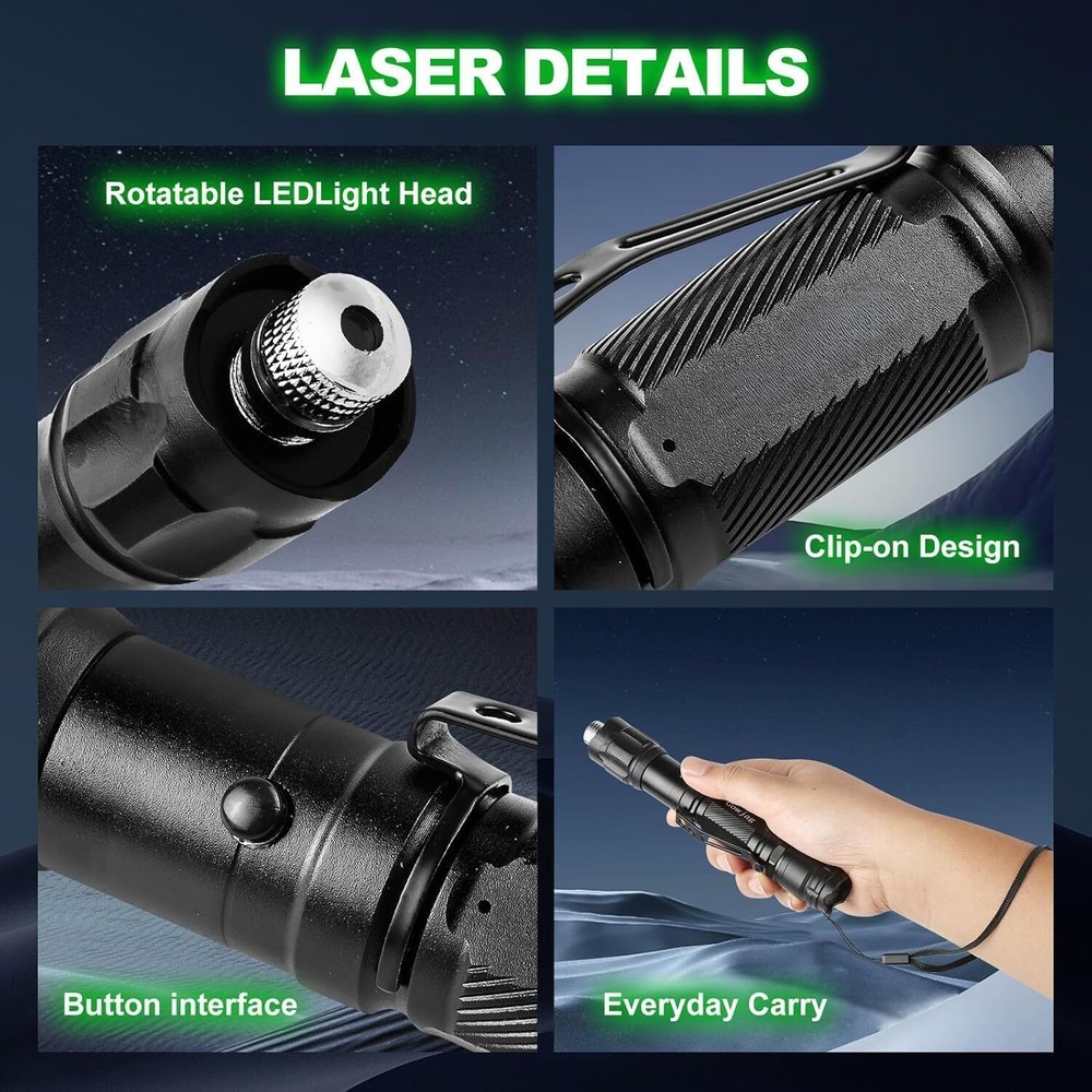 Rechargeable Green Laser Pointer, Long Range Laser Pointer Pen High Power