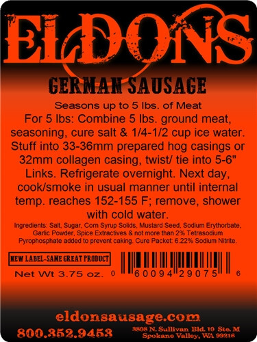 Eldon's German Sausage Kit - Authentic Flavor in Every Bite - Makes 10 lbs