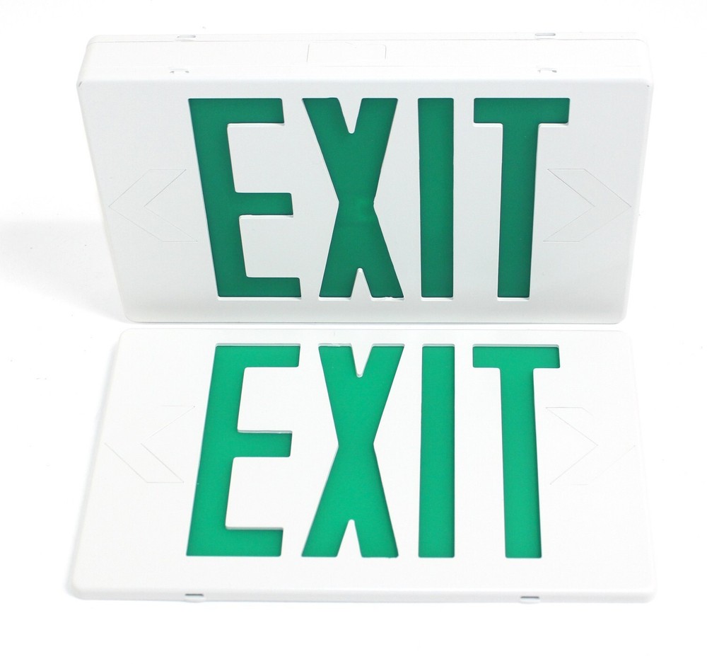 LED Exit Lighting Fixture Single or Double Face , Battery Backup, 6 PCS