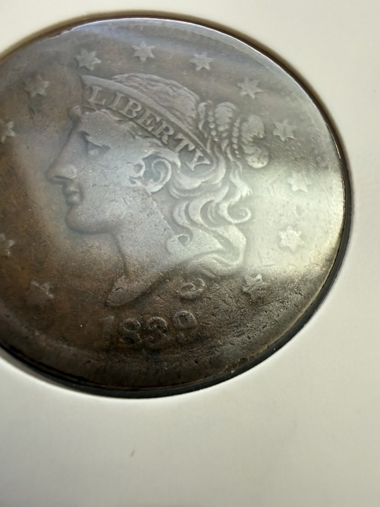 1839 Coronet Head Large Cent "Silly Head"
