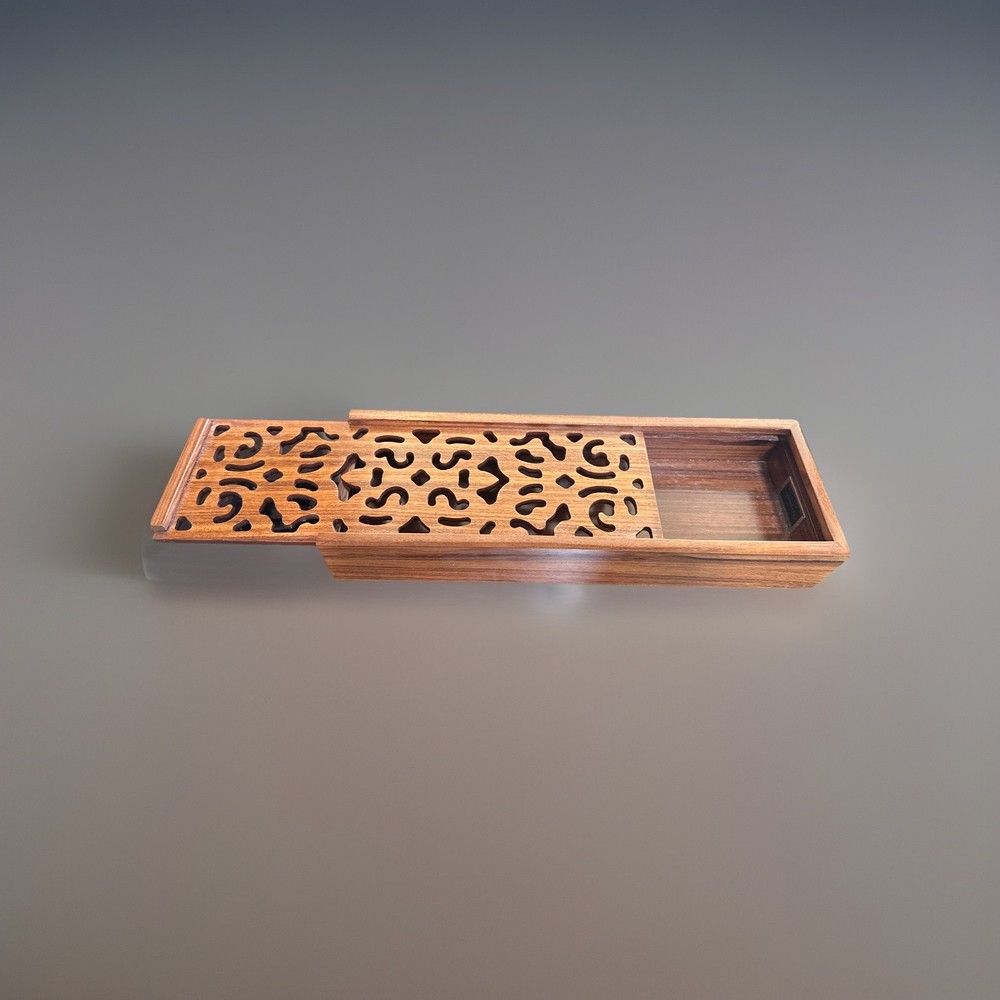Solid Wood Carved Pencil/Trinket Box