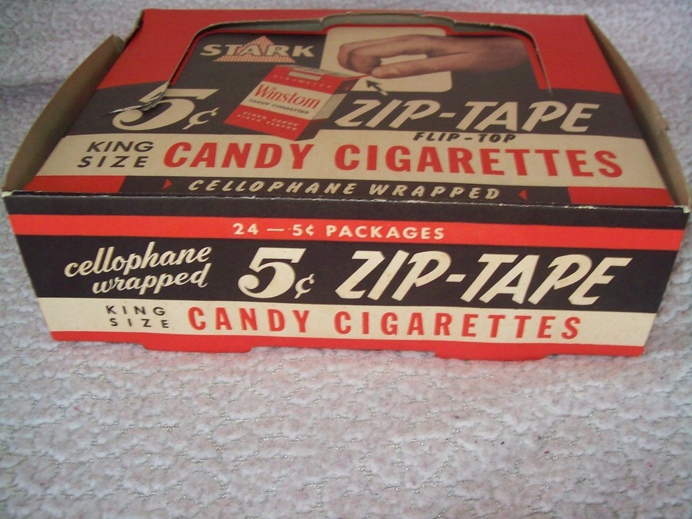 Old Stark Candies 5 Cent Winstom King Size Candy Cigarettes Empty Display Box