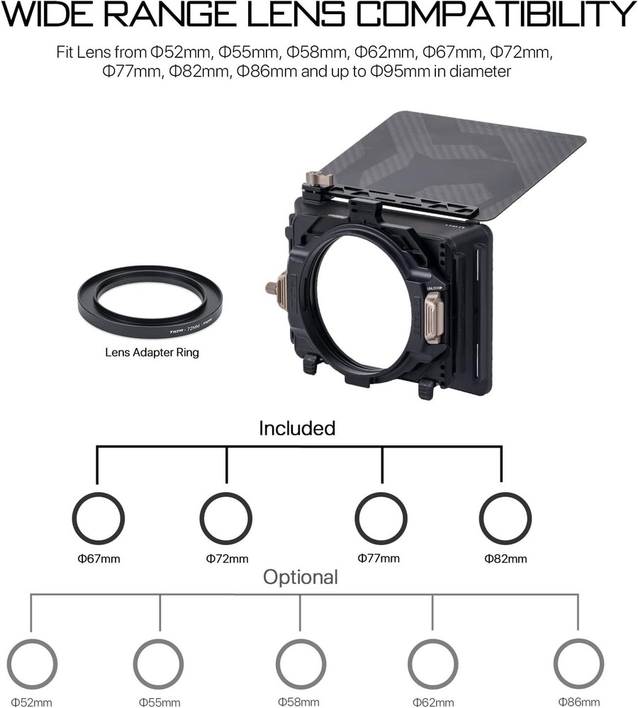 4x5.6 Inch Matte Box with Variable Neutral Density and Lens Compatibility