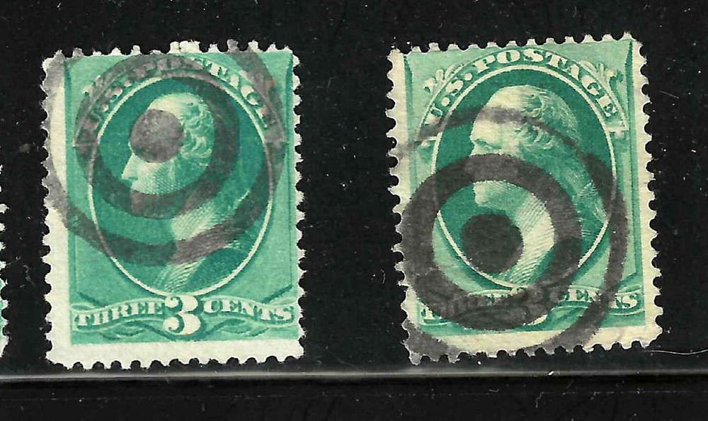 Fancy Cancels TARGETS STUDY 3 Cent Washington Banknote 1871-83 US 41A44
