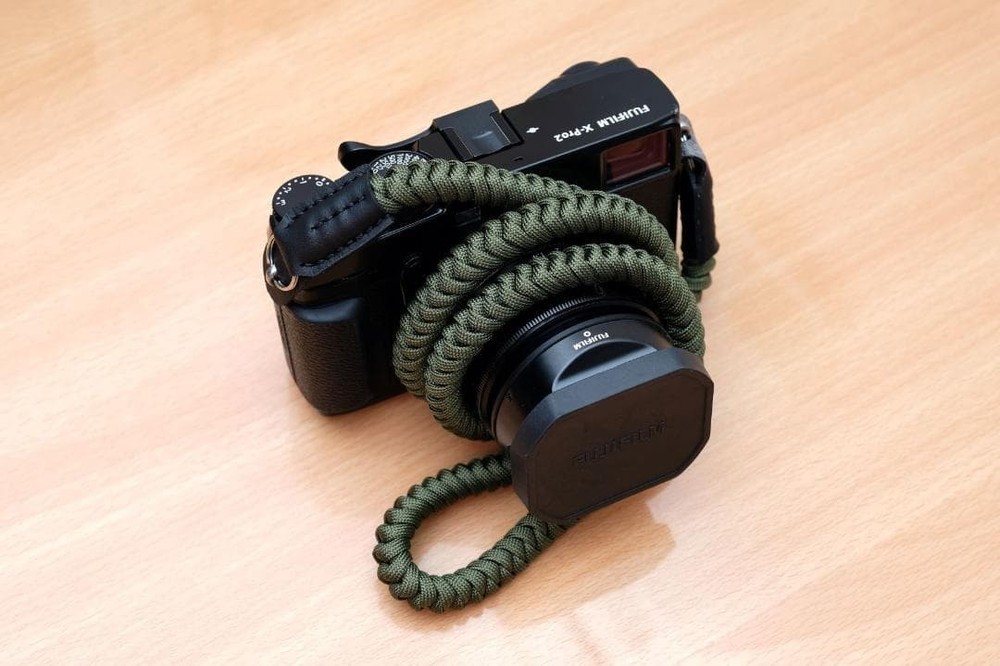 Paracord Camera Strap Camo Leather for DSLR Mirrorless Used
