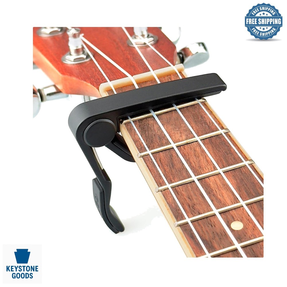 Pro Ukulele Capo for All Sizes, Quick-Release, Black
