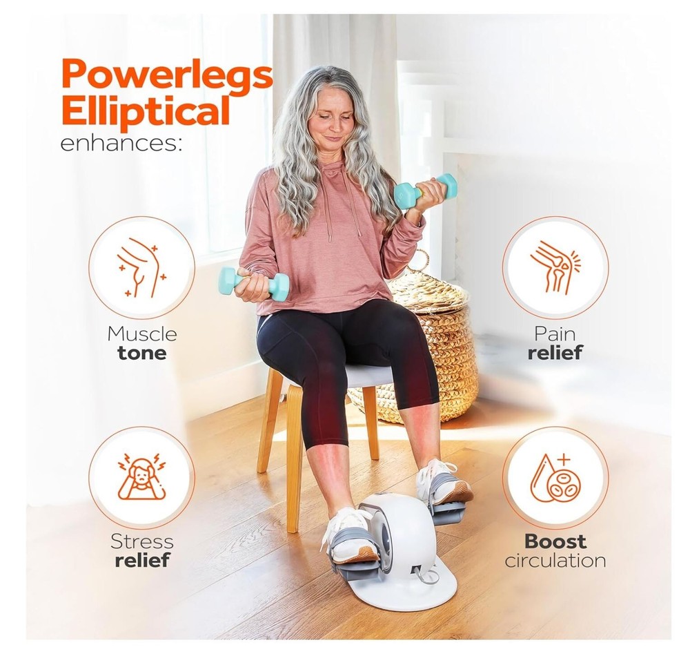 Power Legs Elliptical - Under Desk Elliptical Motorized Pedal Exerciser w Remote